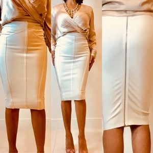 Missguided premium stitch panel bandage midi skirt